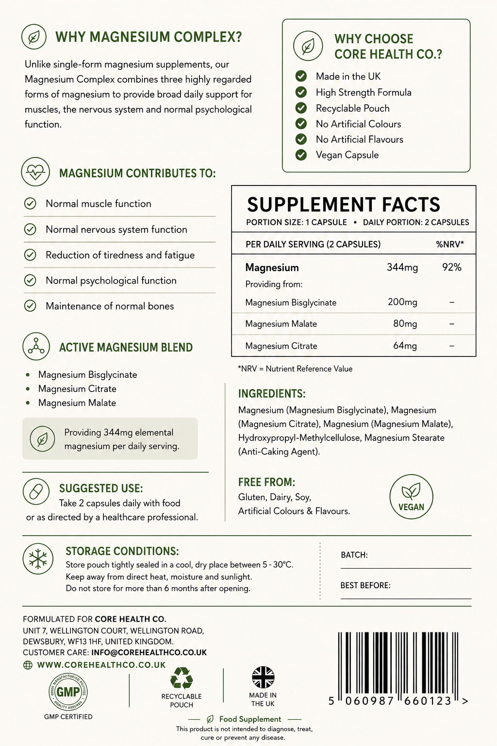 Magnesium Complex 344mg | Daily Muscle, Nerve & Relaxation Support