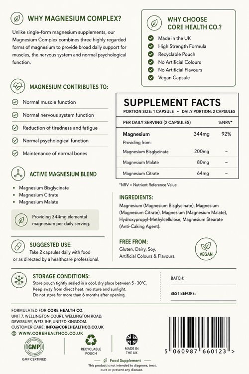 Magnesium Complex 344mg | Daily Muscle, Nerve & Relaxation Support