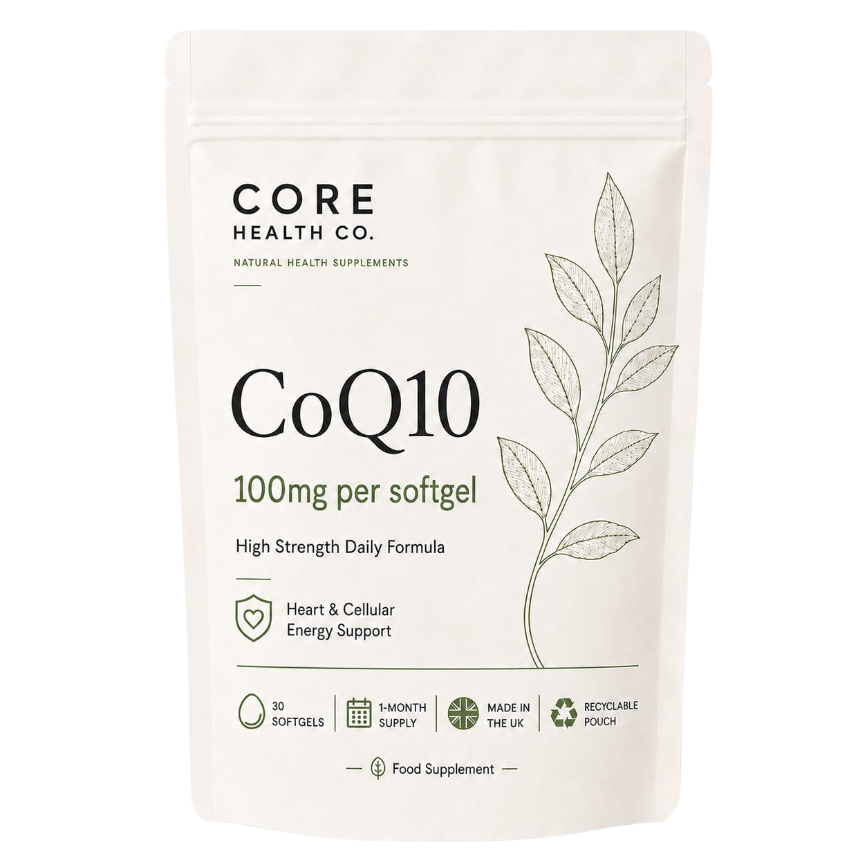 CoQ10 100mg | High-Strength Daily Coenzyme Q10 Softgels