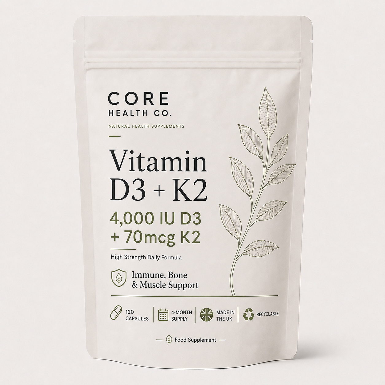 Vitamin D3 + K2 Daily immune, bone & muscle support