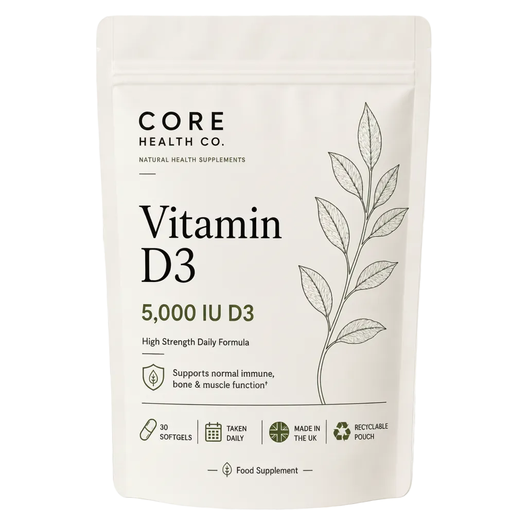 Vitamin D3 + 5,000IU Per Softgel | Daily Immune, Bone & Muscle Support